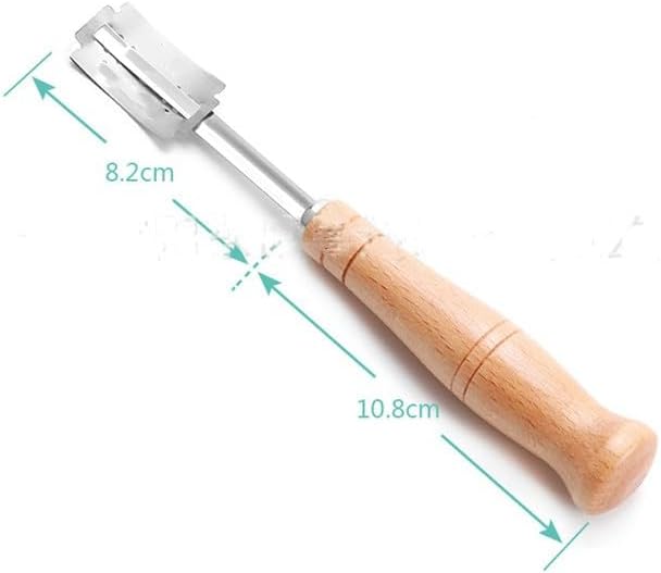 ya 14 9.20 baidi Bakery Bread Baguette Toast Cutting Cutter Tools Wooden Handle-1