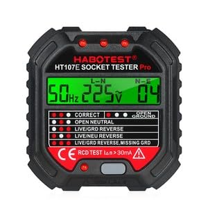 ya 16 10.20 baidi HABOTEST GFCI Outlet Tester with Voltage Display 90-250V Socket Tester Breaker