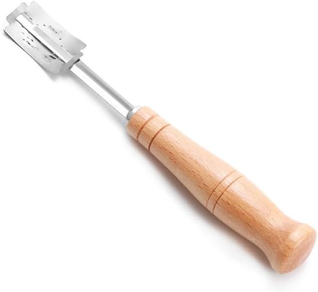 ya 14 9.20 baidi Bakery Bread Baguette Toast Cutting Cutter Tools Wooden Handle-1