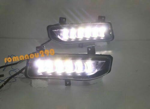 ya 9 10.24 LED Daytime Running Lights Turn Signals Fog Lights for Nissan Rogue 2017-2020-