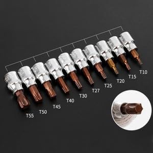 ya 14 9.20 baidi Premium 3/8 Drive Hex Bit Socket H3 H10 & T55 Sizes High Performance-2