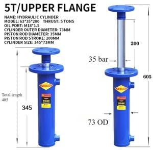 ya 28 10.13 baidi Double Hydraulic Cylinder 5T Upper Flange Single Cylinder Lift Hydraulic Top-2-1