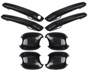 ya 5 8.10 for Audi 2017-21 A4 A5 ABS Carbon Fiber Outside Door Bowl Handle Cover Trim 8PCS