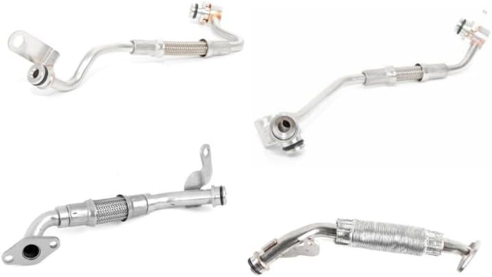 ya 4 8.14 Set of 4 Turbo for Charger Oil Inlet Outlet Feed Line for BMW E60 E88 E90 F01 F02 X6