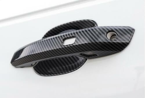 ya 2 8.15 Suitable for Audi Q5 2018-2021 ABS Carbon Fiber Door Handle + Bowl Cover Decoration 