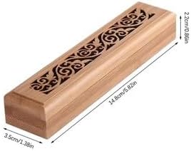 ya 14 9.20 baidi 1pc Natural Bamboo Incense Burner With Laying Plate - Aromatherapy Wooden Box-wq-2