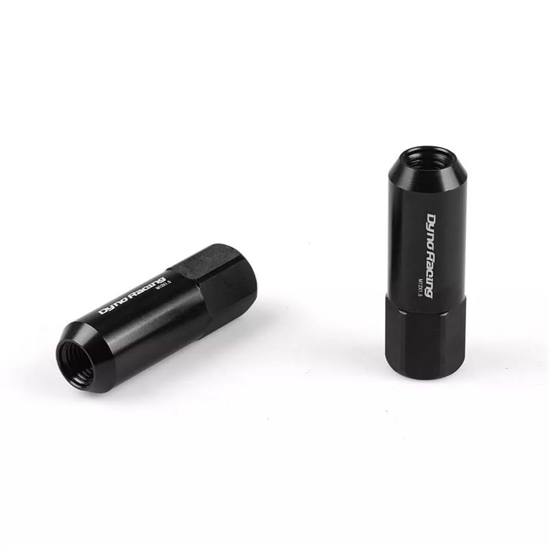 ya 10 9.16 baidi M12X1.5 20Pcs 60MM Extended Tuner Racing Wheel Lug Nuts Forged Black Aluminum