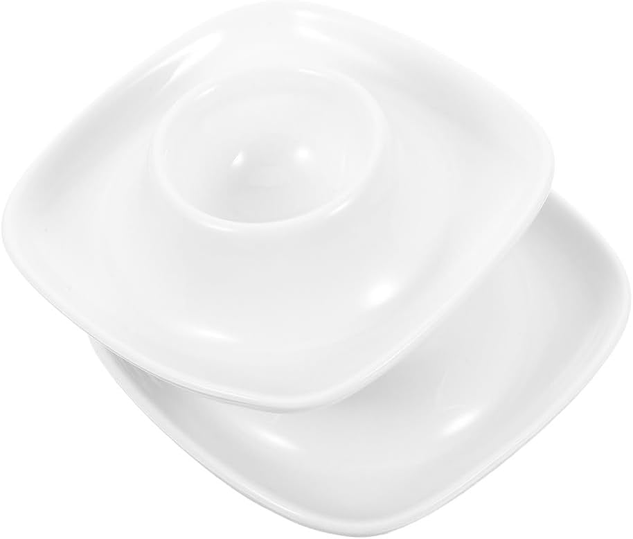 ya 14 9.20 baidi 2 Pcs Egg Tray Egg-shaped Ceramic Cup Home Holder Set Rack Stand-1
