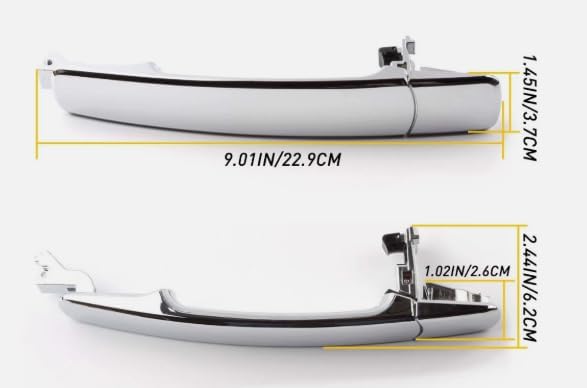 ya 2 8.15 for Nissan Rogue 2008-2013 Exterior Door Handle Chrome Front Right