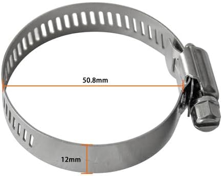 ya 11 9.14 baidi10 Pack 2 Inch Adjustable Hose Clamps 2 Inch Worm Gear Stainless Steel Clamp Assortment -