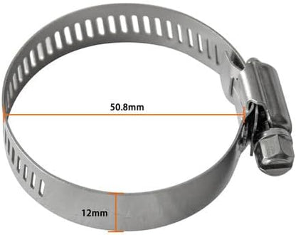 ya 11 9.14 baidi10 Pack 2 Inch Adjustable Hose Clamps 2 Inch Worm Gear Stainless Steel Clamp Assortment -