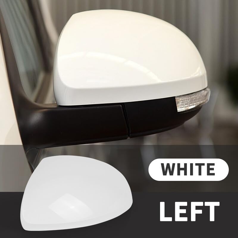 ya 11 9.14 baidiLeft Driver Side Door Wing Mirror Cover Cap White Fit for VW for Tiguan 2010-2016