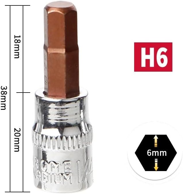 ya 14 9.20 baidi 1Pcs Hex Head Screwdriver Bit 1/4 Inch Drive-Socket-Hand-Tools H3 H4 H5 H6 H7 H8-2