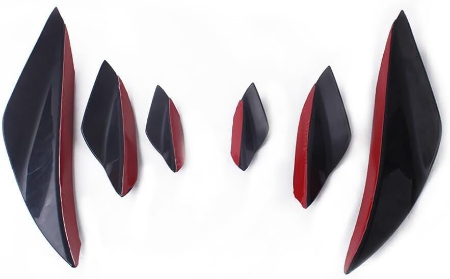 ya 2 8.15 Universal 6PCS Car Front Bumper Lip Spoiler Fins Canards Splitters Chin Diffuser