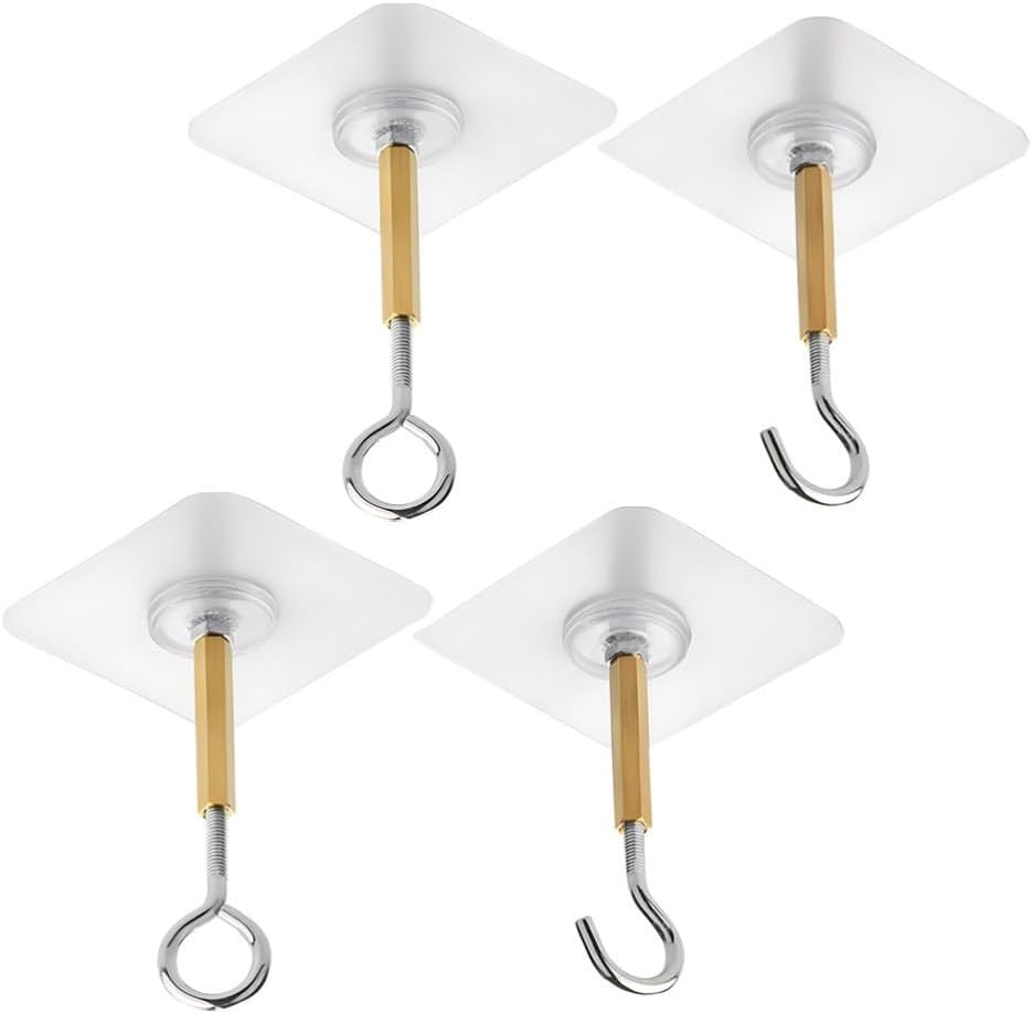 ya 26 10.21 baidi 4pcs Adhesive Hooks Wall Ceiling Hooks Cabinet Hooks Hanging Towel Lights Coat