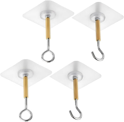 ya 26 10.21 baidi 4pcs Adhesive Hooks Wall Ceiling Hooks Cabinet Hooks Hanging Towel Lights Coat-2