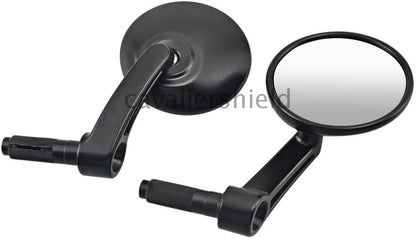 ya 13 9.15 baidi 2Pcs Black 7/8 Motorcycle Round Handle Bar End Rearview Side Mirrors Universal
