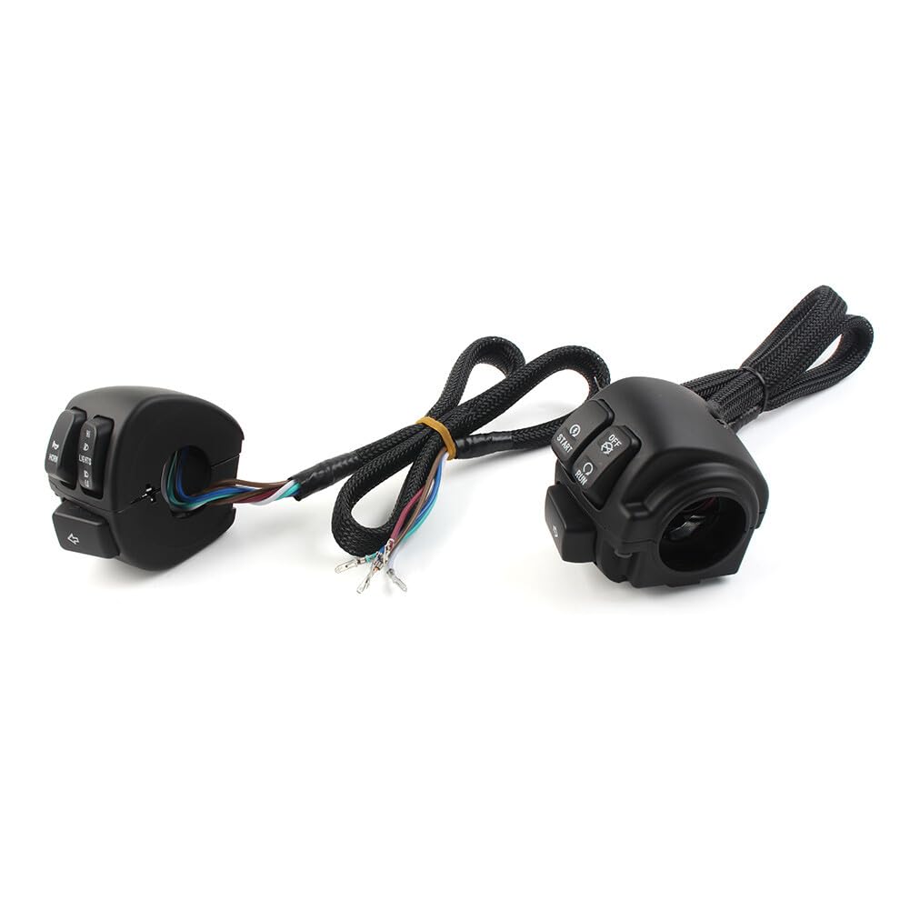 ya 6 8.24 baidi Black Motorcycle Handlebar Control Switches+Wiring Harness for Harley Dyna Vrod