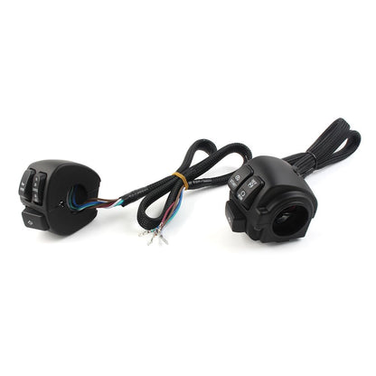 ya 6 8.24 baidi Black Motorcycle Handlebar Control Switches+Wiring Harness for Harley Dyna Vrod