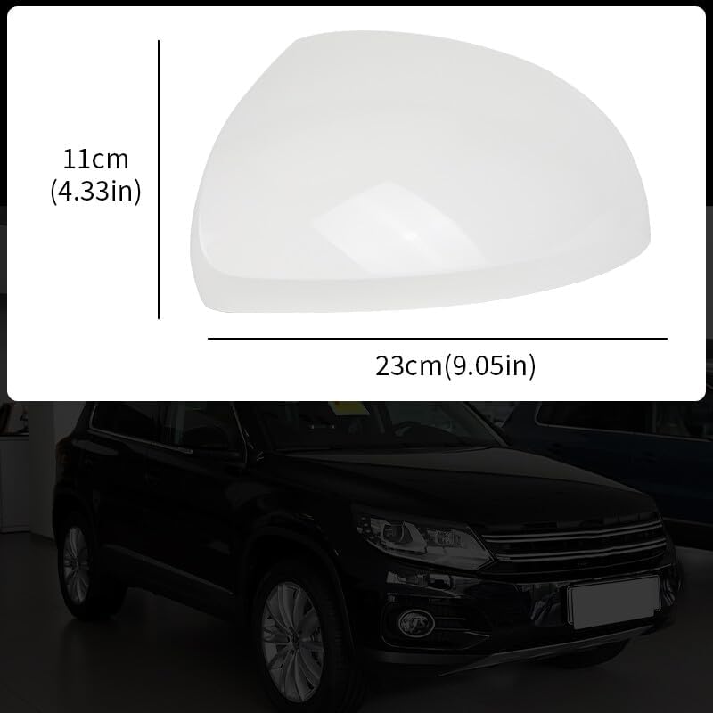 ya 11 9.14 baidiLeft Driver Side Door Wing Mirror Cover Cap White Fit for VW for Tiguan 2010-2016
