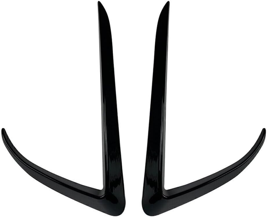 ya 13 9.15 baidi 2X Car Front Fog Light Lamp Eyebrow Cover Trim for Tesla Model X 2015-2020 Black