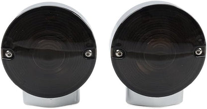 ya 2 8.15 Chrome Turn Signal Housing Smoke Lens Covers for Harley Electra Tour Glide FLTCU