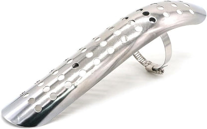 ya 4 8.8.2 Universal Silver Motorcycle Muffler Pipe Heat Shield Cover Heel Guard