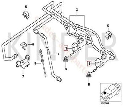 ya 4 8.8.2 61668361042 Win for DS hield Wiper Nozzle Jet Heating for BMW 5 Series E39