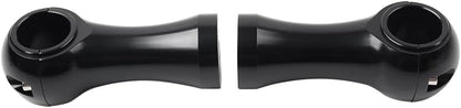 ya 6 8.14 1-1/4'' Handlebar Riser Clamp Mount Kit 4inch Black for Harley Dyna Softail