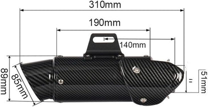 ya 4 8.8.2 Motorcycle Muffler Pipe 51 mm Tail Tip Vent Pipe Silencer for Kawasaki