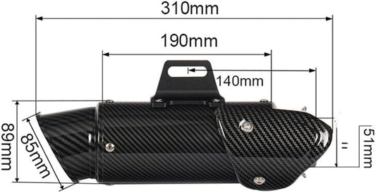 ya 4 8.8.2 Motorcycle Muffler Pipe 51 mm Tail Tip Vent Pipe Silencer for Kawasaki