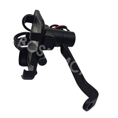 ya 6 8.24 baidi Aluminum Motorcycle Cell Phone Holder Rear Mirror Mount with USB for Charger 18W