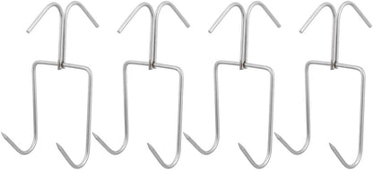 ya 14 9.20 baidi 4PCS Stainless Steel Hooks Thicken Meat Hooks Home Double Row BBQ Hooks-1