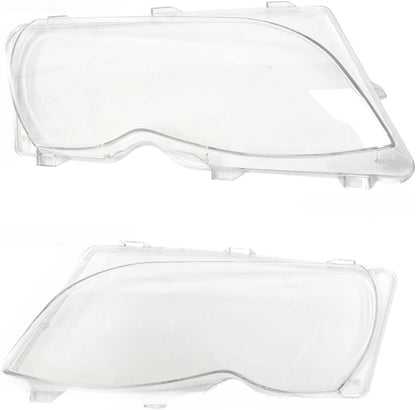 ya 4 8.10 2x Front Headlight Lens Cover for 2002-2005 for BMW E46 4DR 3 Series E46 Clear Cap