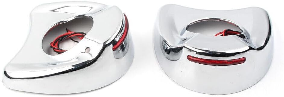 ya 6 8.14 Chrome Fairing Mount Side Mirror LED Cover Shell Fit Harley Electra Glide 96-13