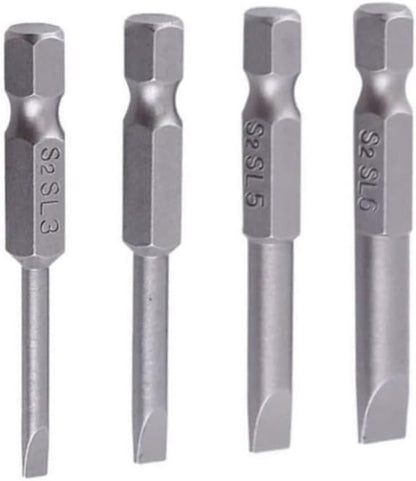 ya 26 10.21 baidi 4Pcs 50mm Slotted Screwdriver Bit m-6mm Magnetic Flat Head 1/4in Hex Shank