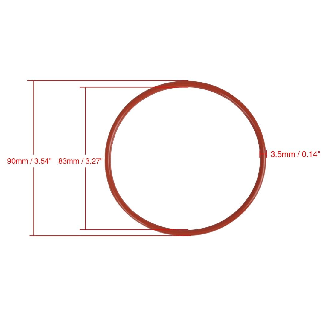 ya 13 9.15 baidi 10pcs Red Universal Silicone O-Ring Sealing Gasket Washer for Car 90mm x 3.5mm