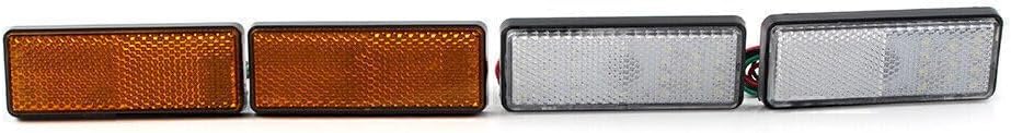 ya 13 9.15 baidi Pair Universal Rectangular LED Reflector Turn Signal Tail Brake Light White