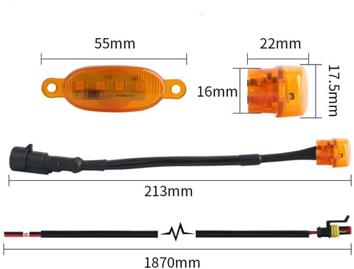 ya 4 8.8 Car Truck Front Led Grille Licht Universal Amber 4LED Grill Amber Lamp for Ford
