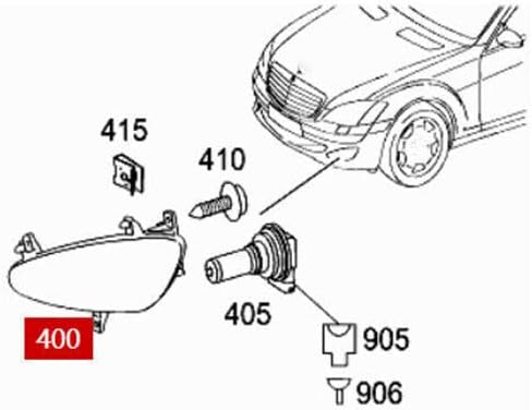 ya 4 8.24 baidi Right Fog Light ASSY without bulb for 2007-09 Mercedes W221 S550 S600