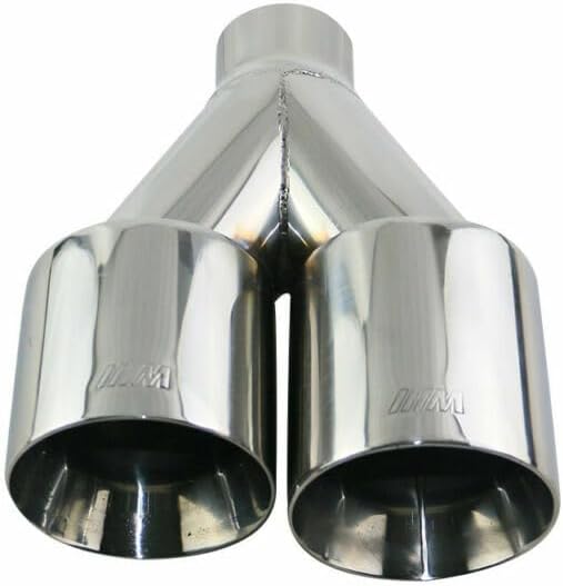 ya 6 8.24 baidi 2PCS 2.5'' ID Universal Polished Dual Tips 4 OD Tail Pipe Fit for BMW M