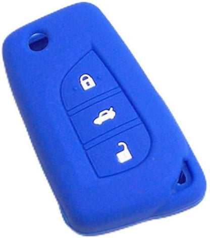 ya 5 8.24 baidi Blue Silicone Key Case Cover 3 Buttons for Toyota for Camry for Corolla Sport 2013 14