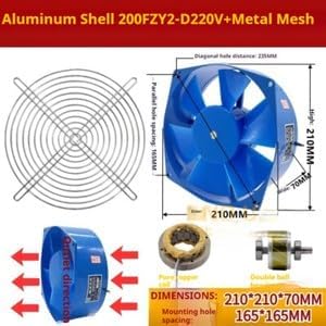 ya 28 10.13 baidi Axial Fan Electricity Welder Cooling Fan Aluminum Case Industry 380V 200FZY7-D-7