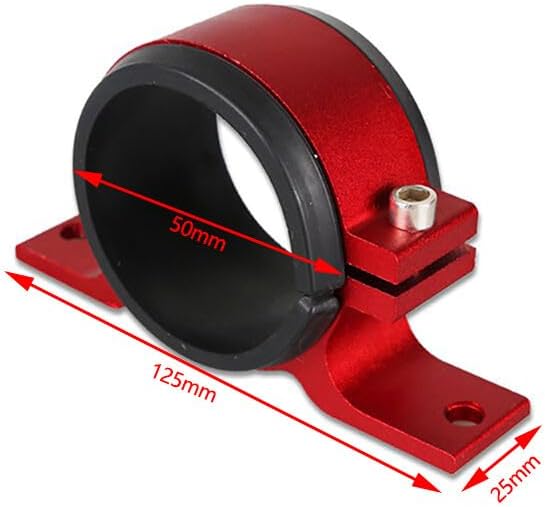 ya 9 10.24 50mm Aluminum Inline Fuel Pump or Filter Mounting Bracket Mount Clamp Red