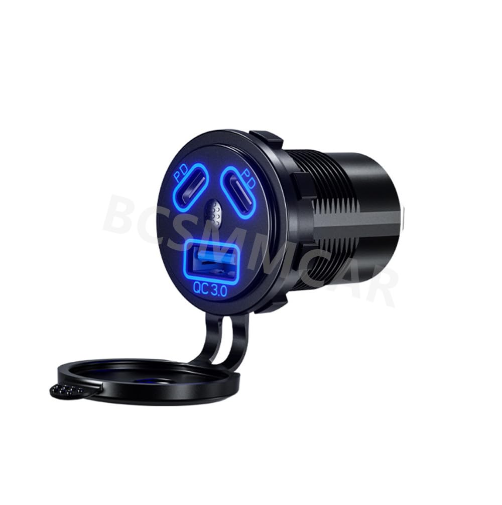 ya 6 8.24 baidi Dual PD USB for Charger Socket Power Outlet Adapter for Car Boat Motorcycle 12-24V