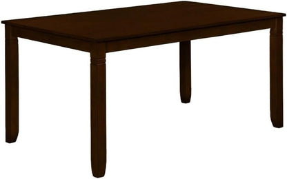 ya 28 10.13 baidi Brown 7-Pc Wooden Dining Set Rectangular Table Faux Leather Upholstery Padd