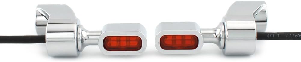 ya 2 8.15 Front Fitk Turn Signal Indicator Light Lamp Chrome+Orange Fit for Harley FXR 1987-00