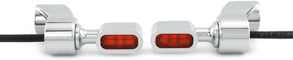 ya 2 8.15 Front Fitk Turn Signal Indicator Light Lamp Chrome+Orange Fit for Harley FXR 1987-00