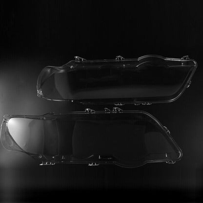 ya 10 9.16 zhengce Pair clear headlight glass scatter disc cover for BMW X5 E53 2000-2003
