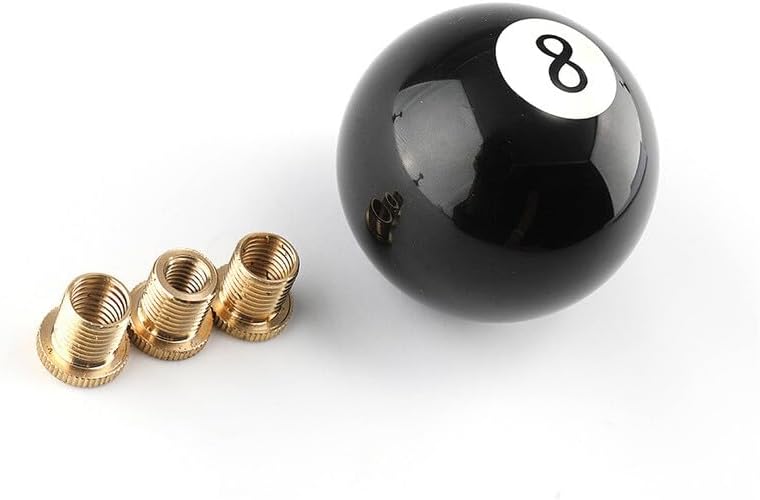ya 11 9.14 baidiBlack 8 Ball Billiard Shift Knob Acrylic for MAN ual Gear Shifter Head w/ 3 Adapters